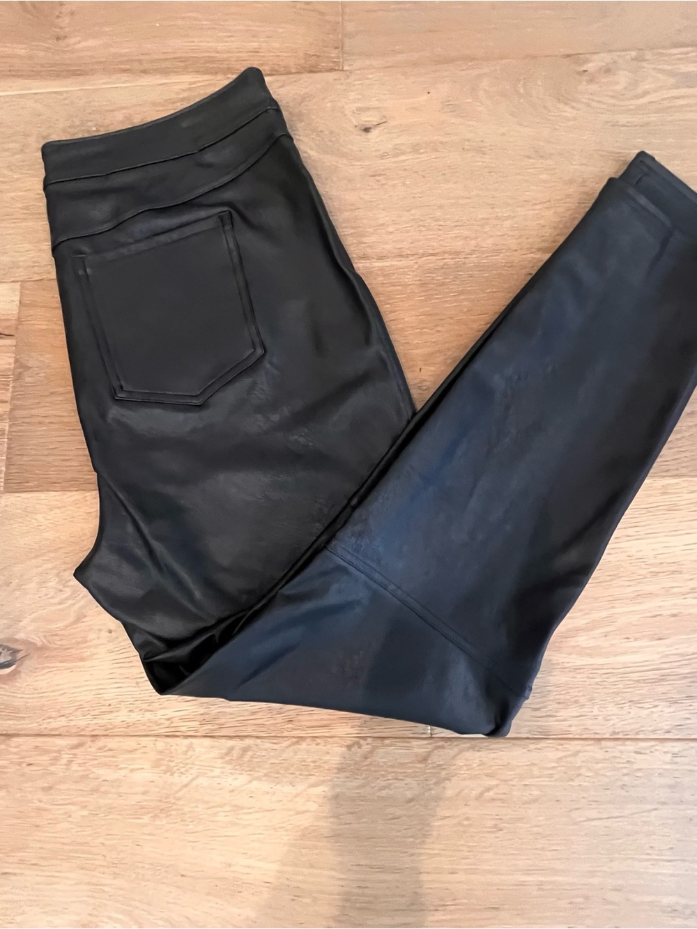 SPANX Black Faux Leather Jeggings